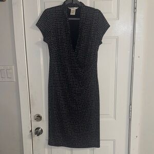 Max Studio Black and tan  Patterned Midi Dress giraffe print